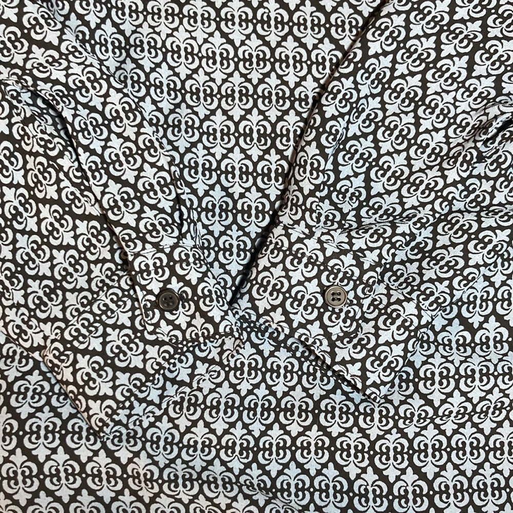 Loft Patterned Work Blouse Roll-Up Sleeves Size Medium - Picture 7 of 12